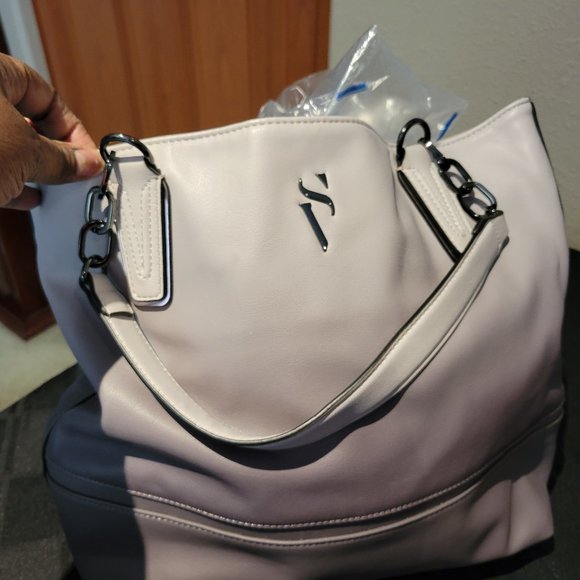 Vera Wang Lavender and Grey Tote Purse - Picture 1 of 4
